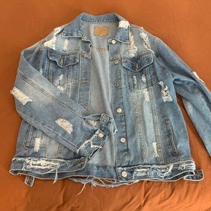 Distressed denim jacket